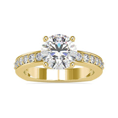 2.50 CT Solitaire Zircon Engagement Ring with Side Stones