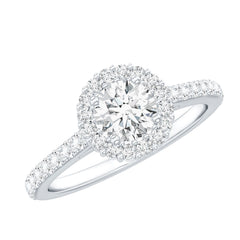 Classic Moissanite Halo Engagement Ring