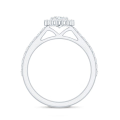 Classic Moissanite Halo Engagement Ring