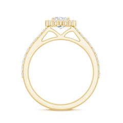 Classic Moissanite Halo Engagement Ring