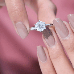 2 CT Moissanite Solitaire Engagement Ring in 6 Prongs