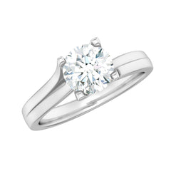 7 MM Round Moissanite Solitaire Engagement Ring in Reverie Setting