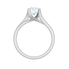 7 MM Round Moissanite Solitaire Engagement Ring in Reverie Setting