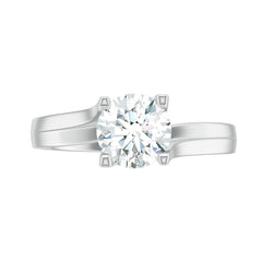 7 MM Round Moissanite Solitaire Engagement Ring in Reverie Setting