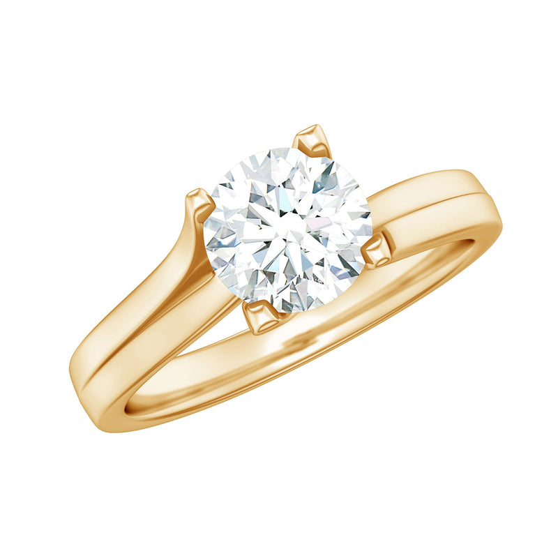 7 MM Round Moissanite Solitaire Engagement Ring in Reverie Setting