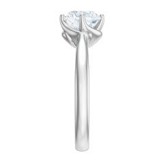 Twisted Prong Set Solitaire Moissanite Engagement Ring with Certificate