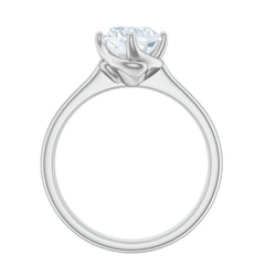 Twisted Prong Set Solitaire Moissanite Engagement Ring with Certificate