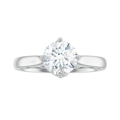 Twisted Prong Set Solitaire Moissanite Engagement Ring with Certificate