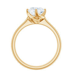 Twisted Prong Set Solitaire Moissanite Engagement Ring with Certificate
