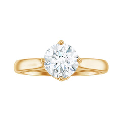 Twisted Prong Set Solitaire Moissanite Engagement Ring with Certificate
