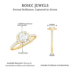 1.50 CT Designer Floating Halo Zircon Engagement Ring in Gold