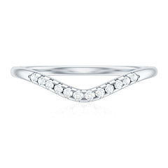 Curved Stackable Ring with Certified Moissanite