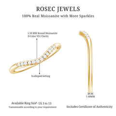 Curved Stackable Ring with Certified Moissanite