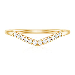 Curved Stackable Ring with Certified Moissanite