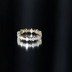 Round Certified Moissanite Stackable Eternity Ring For Women