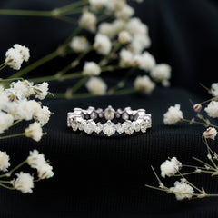 Round Certified Moissanite Stackable Eternity Ring For Women