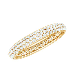 Micro Pave Set Moissanite Eternity Wedding Band for Women