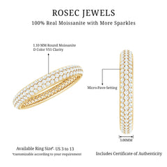 Micro Pave Set Moissanite Eternity Wedding Band for Women