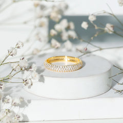 Micro Pave Set Moissanite Eternity Wedding Band for Women