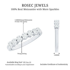 Minimalist Moissanite Flower Wedding Band for Women