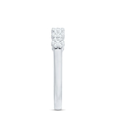 Minimalist Moissanite Flower Wedding Band for Women