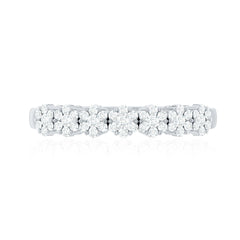 Minimalist Moissanite Flower Wedding Band for Women