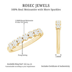 Minimalist Moissanite Flower Wedding Band for Women