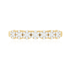Minimalist Moissanite Flower Wedding Band for Women