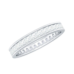 Channel Set Round Moissanite Full Eternity Band Ring