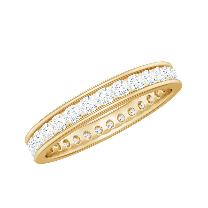 Channel Set Round Moissanite Full Eternity Band Ring