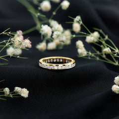Channel Set Round Moissanite Full Eternity Band Ring