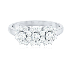1 CT Zircon Floral Cluster Engagement Ring