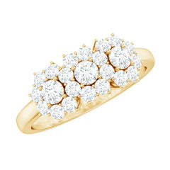 1 CT Zircon Floral Cluster Engagement Ring