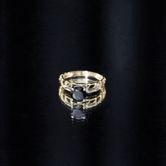 Round Lab Grown Black Diamond Solitaire Ring