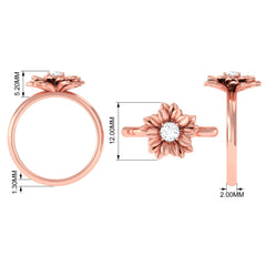 Certified Real Diamond Floral Engagement Ring
