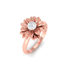 Certified Real Diamond Floral Engagement Ring