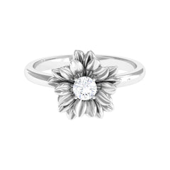Certified Real Diamond Floral Engagement Ring