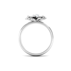 Certified Real Diamond Floral Engagement Ring