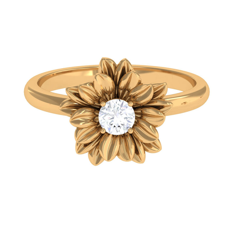 Certified Real Diamond Floral Engagement Ring