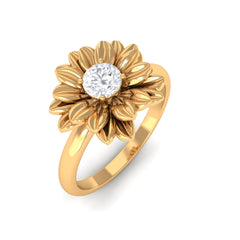 Certified Real Diamond Floral Engagement Ring