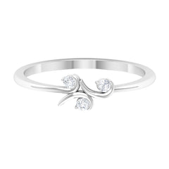 Certified Moissanite Three Stone Promise Ring