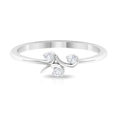 Certified Moissanite Three Stone Promise Ring