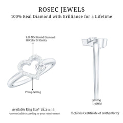 Certified Diamond Open Heart Promise Ring