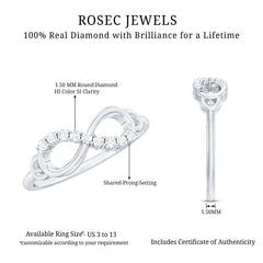 Certified Prong Set Diamond Infinity Promise Ring