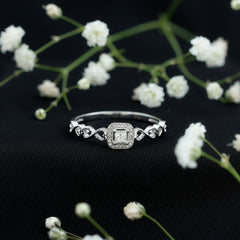 1/4 CT Real Diamond Infinity Heart Engagement Ring