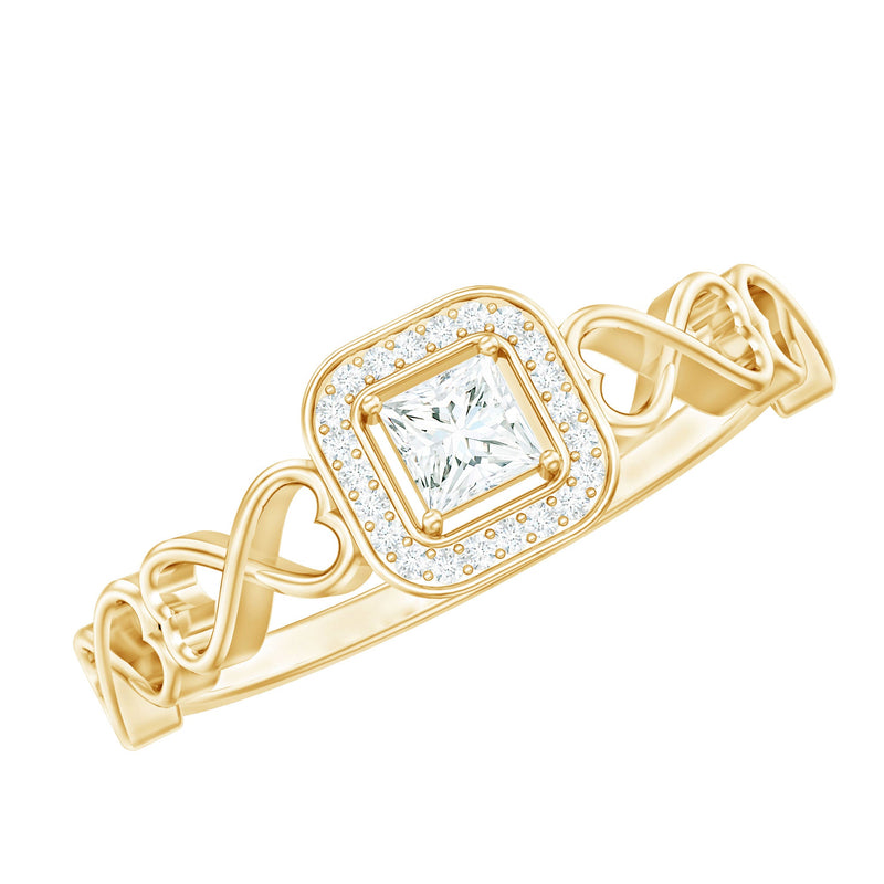 1/4 CT Real Diamond Infinity Heart Engagement Ring