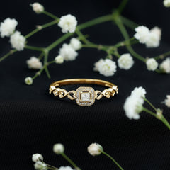 1/4 CT Real Diamond Infinity Heart Engagement Ring