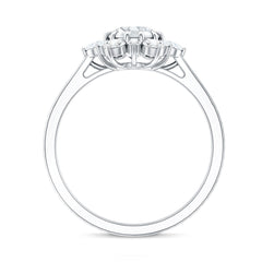 Claw Set Moissanite Halo Engagement Ring with Certificate