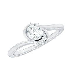 Certified Real Diamond Promise Ring with Bypass Shank