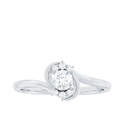 Certified Real Diamond Promise Ring with Bypass Shank